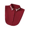 thumbnail image 1 of Cuello falso de camisa con diamantes de imitación y perlas de imitación, desmontable, ajustable, adornado, para medio cuello de camisa, accesorio formal para eventos., 1 of 6