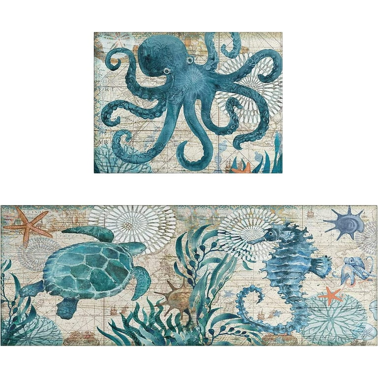  Octopus Sketch Front Door Mat Non Slip Water Absorbent