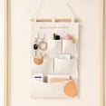 thumbnail image 4 of SLYNSHome 5 Pocket Wall Hanging Organizer,Khaki Fabric Foldable Wall Mount Storage Bag For Bedroom, Bathroom, Kitchen And Door Sundry Storage, 4 of 8
