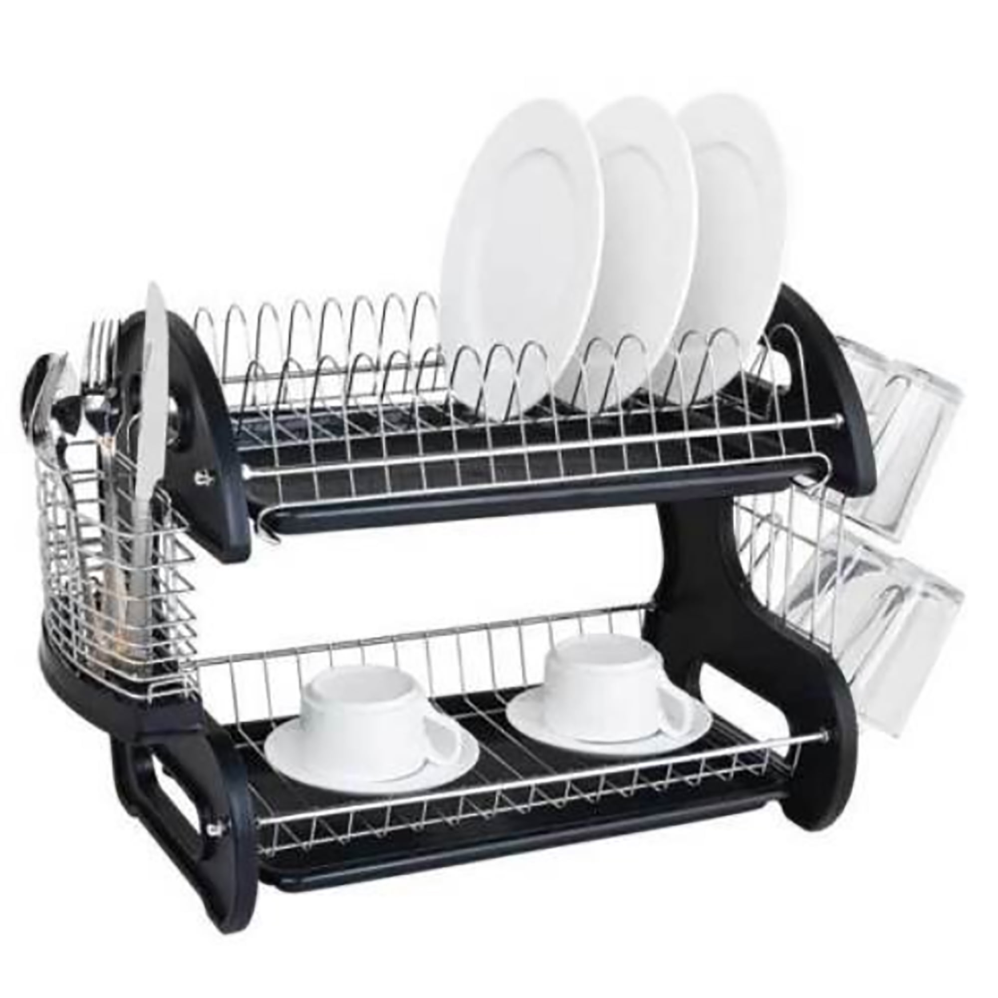 Topcobe Dish Drying Rack, 2 Tier Dish Drainer Drying Rack for Kitchen Two Tier Stainless Steel Dish Rack