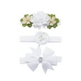thumbnail image 2 of FRSASU 3Pcs Kids Elastic Floral Headband Pearl Hair Girls Baby Bowknot Hairband Set, 2 of 2