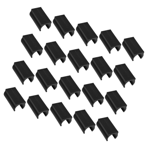 FRCOLOR 20PCS Rectangle Chair Leg Covers Non Slip U Shaped Plastic Furniture Guards Stool Leg Tips Floor Protectors