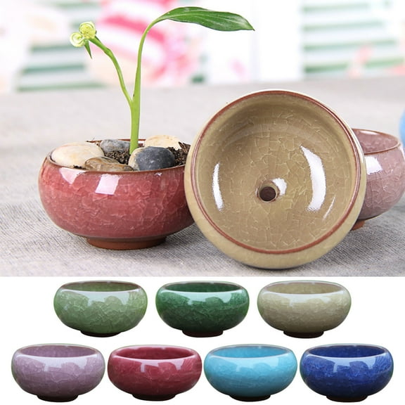 2.6 Inch Ceramic Succulent Plant Pot, Rustic Style Cute Little Pots for Plants, Perfect Compact Planter for Home Office Decor and Ideal Gift for Family Friends Colleague