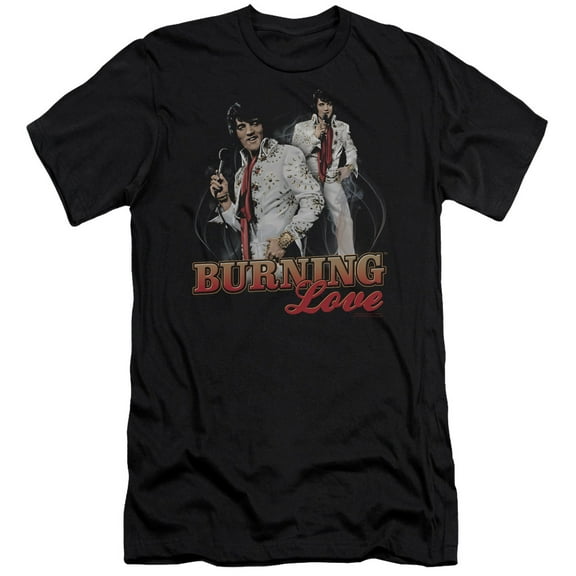 Elvis Presley Burning Love S/S Adult 30/1 T-Shirt Black