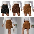 thumbnail image 2 of Aellinatey Womens Sexy High Waist Button Bodycon Skirt Faux Suedes Split Tight Mini Skirt, 2 of 21