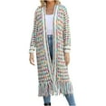 thumbnail image 2 of Wancir Women Boho Cardigan Sweater Open Front Maxi Knit Sweaters Aztec Tribal Tassel Fringe Thin Coat, 2 of 8