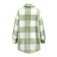 thumbnail image 6 of Casual Fuzzy Plaid Jackets for Women Lapel Collared Button Front Long Sleeve Oversized Loose Fit Outerwear, 6 of 9