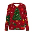 thumbnail image 4 of Conjuntos de blusas y camisas de cuello redondo y manga larga con estampado navideño para niños Camisa de manga larga con cuello redondo y cintura elástica Pantalones largos Conjunto de traje de casa, 4 of 6