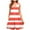 Orange, variant on Lenpel Women's Summer Dresses Casual Sleeveless Scoop Neck Striped Knee Length Tank Dress Midi T Shirt Dress with Pocket