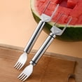 thumbnail image 4 of sunsanly Stainless Steel Watermelon Slicer Fork 2-In-1 Multifunction Summer Watermelon Cube Maker Fruit Cutter Slicing Cutting Tool Kitchen Gadgets, 4 of 7