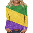 thumbnail image 2 of xixinqiwan Women Tops,Womens Long Sleeve Carnival Round Neck Casual Tshirts New Orleans Parade Custume Tops, 2 of 6