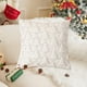thumbnail image 3 of Funda de almohada navideña con árbol de Santa Claus de felpa 50*50 cm Blanco nieve, Funda de almohada decorativa para sofá cama decoración del hogar funda de cojín funda de almohada familiar 19.68x19., 3 of 3