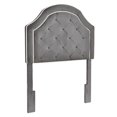 thumbnail image 1 of Welt Trim0 Diamond Tufted Adjustable Twin Headboard in Charcoal Gray, 1 of 5