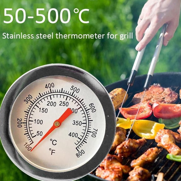 QHUDLV 500C Steel Oven Thermometer Mini Dial Stand Up BBQ Temperature Gauge Meat Cooker Oven Food Grill Tools