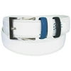 Beverly Hills Polo Club Men's Dot Graphic Nappa PU Belt, 38" White -