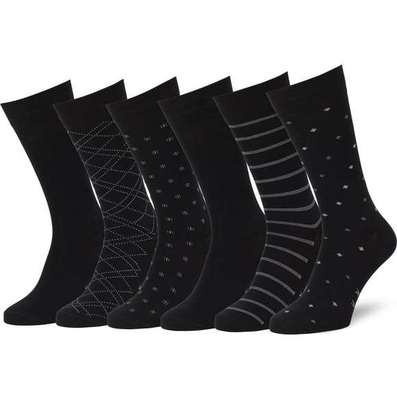 Calcetines de vestir Easton Marlowe, paquete de 6, para hombre, negros, tallas 40-46