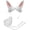 White, variant on Slccxzc 2 Piece Plush Bunny Rabbit Ears Headband and Tail Set for Halloween Party