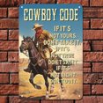 thumbnail image 3 of Placa de metal vintage Wdftyju Cowboy Arte de la pared Rectangular, 3 of 9