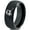 Black Dome Tungsten, variant on Tungsten Alaska The Last Frontier State Heart Band Ring 8mm Men Women Comfort Fit Brushed Gray Flat Cut Black Polished