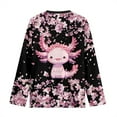 thumbnail image 7 of Jiueut Cherry Blossom Girls Long Sleeve Shirts Size 9-10 Kids Pink Axolotl T Shirt Cute Shirts for Teen Girls Crew Neck Top Casual Pullover Tops Warm Cozy Sweatshirt, 7 of 7