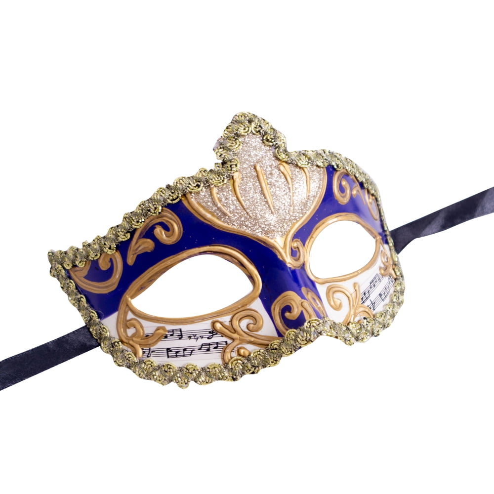 Treatme Masquerade Mask - Women Venetian Mask Pretty Elegant Lady Masquerade Halloween Mardi Gras Party (Black+Gold+Sliver B)