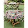 thumbnail image 3 of Outdoor Tablecloth with Umbrella Hole and Zipper, Easter Round Table Cloth 54 Inch Waterproof Tablecloth, Spring Colorful Eggs Bunny Flower Plant Beige Picnic Table Cover for Patio Camping, 3 of 7