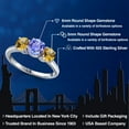thumbnail image 2 of Gem Stone King 925 Sterling Silver Blue Tanzanite and Yellow Citrine Engagement Ring for Women | 1.80 Cttw | Round 6MM | Gemstone December Birthstone | Size 6, 2 of 6