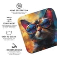thumbnail image 3 of Kdxio Cool Cat With Sunglasses Funny Coasters,4 Pcs Leather Coasters,Housewarming Gifts,Protect Furniture from Water Marks Scratch and Damage, 3 of 6