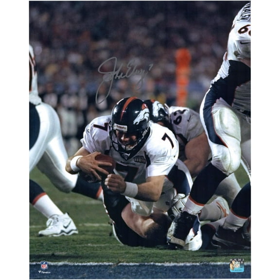 John Elway Denver Broncos Autographed 16" x 20" Diving Photograph - Fanatics Authentic Certified