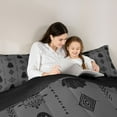 thumbnail image 5 of Feelyou Halloween Ghost Full Size Comforter Sets, Grey Damask Flower Bedding Sets, 3pcs, 5 of 8