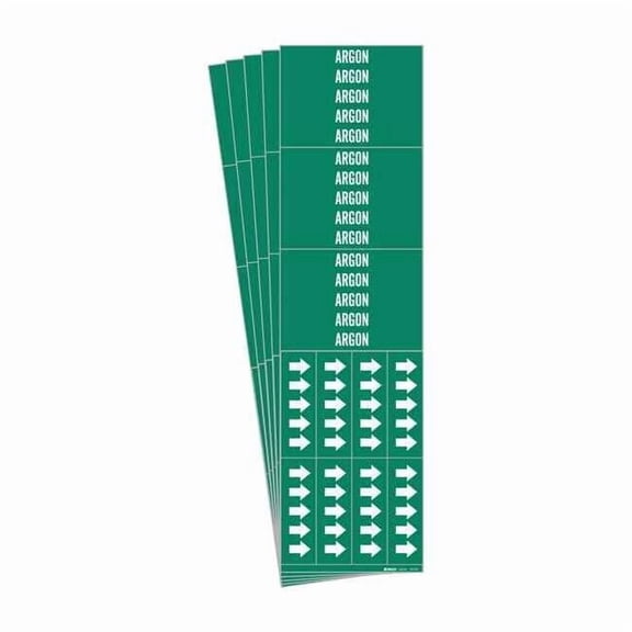 Brady Pipe Marker, Adhesive, White, Argon, PK5, 7015-3C-PK 7015-3C-PK