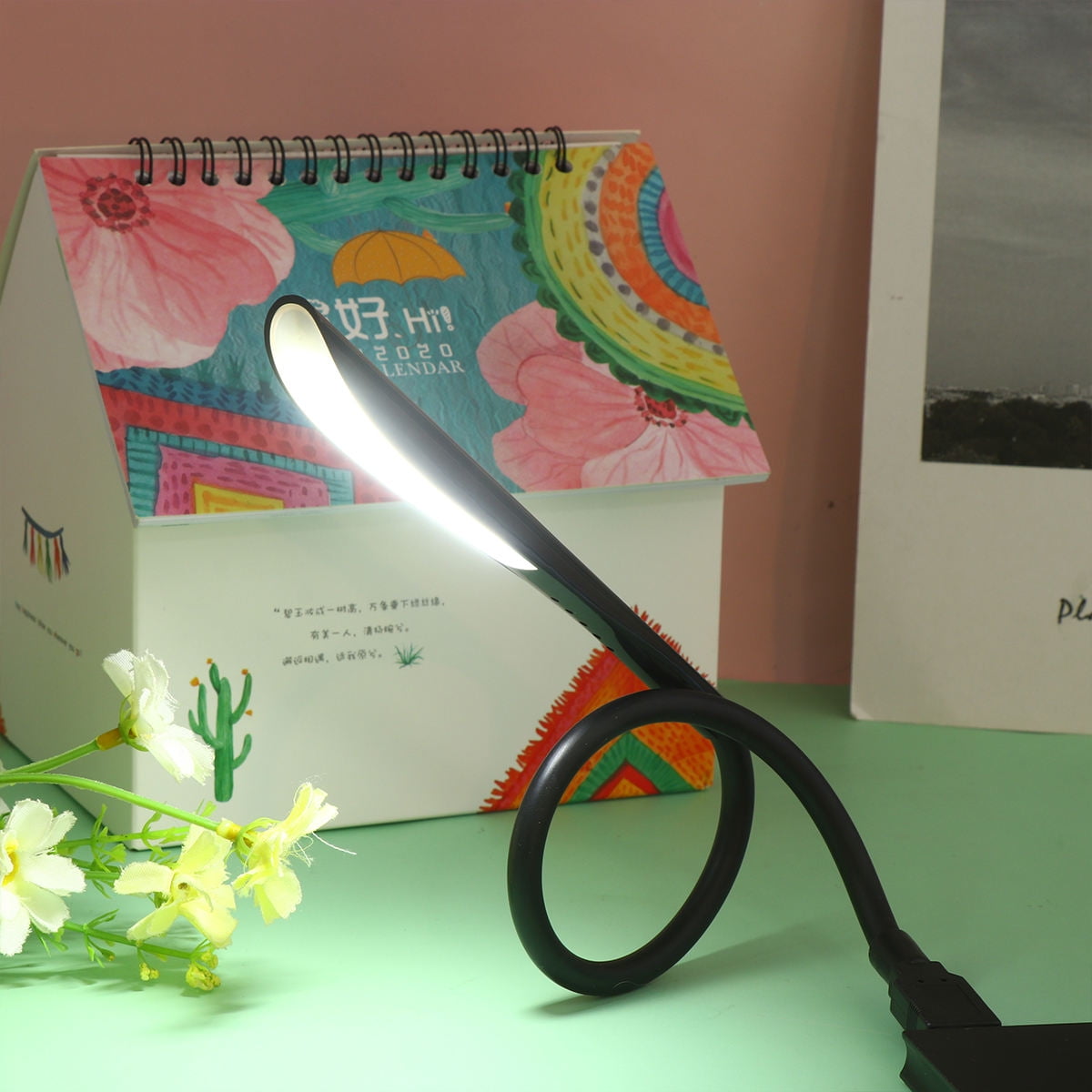 Hytrove Portable USB Book Light 1Pc Flexible Stick LED Lamp for Laptop Black with PVC Material