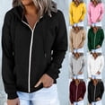 thumbnail image 3 of Women's Sweatshirt Casual Oversized Zip Up Long Sleeve Streetwear Hoodie, 3 of 10