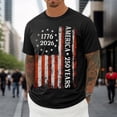 thumbnail image 4 of 250Th Anniversary Usa Casual Short Sleeve T Shirt Comfortable Breathable 250Th Mens Tees Black M, 4 of 6