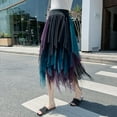 thumbnail image 2 of Fgnfyis Boneless A Hem Wedding Dress Long Petticoat Tutu Skirt Women's Versatile Gradient Color Irregular Mesh Skirt Layer Purple XL, 2 of 7