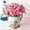 Hot Pink, variant on 15 Mini Artificial Roses - 5 Stems Plastic Flowers for Home Decoration