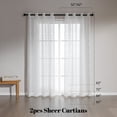 thumbnail image 2 of Sonive Sheer Curtains Valances Light Filtering Privacy for Living Room Grommet Top Washable White Translucent Drapes, 52"×84"(2 Panels), 2 of 7