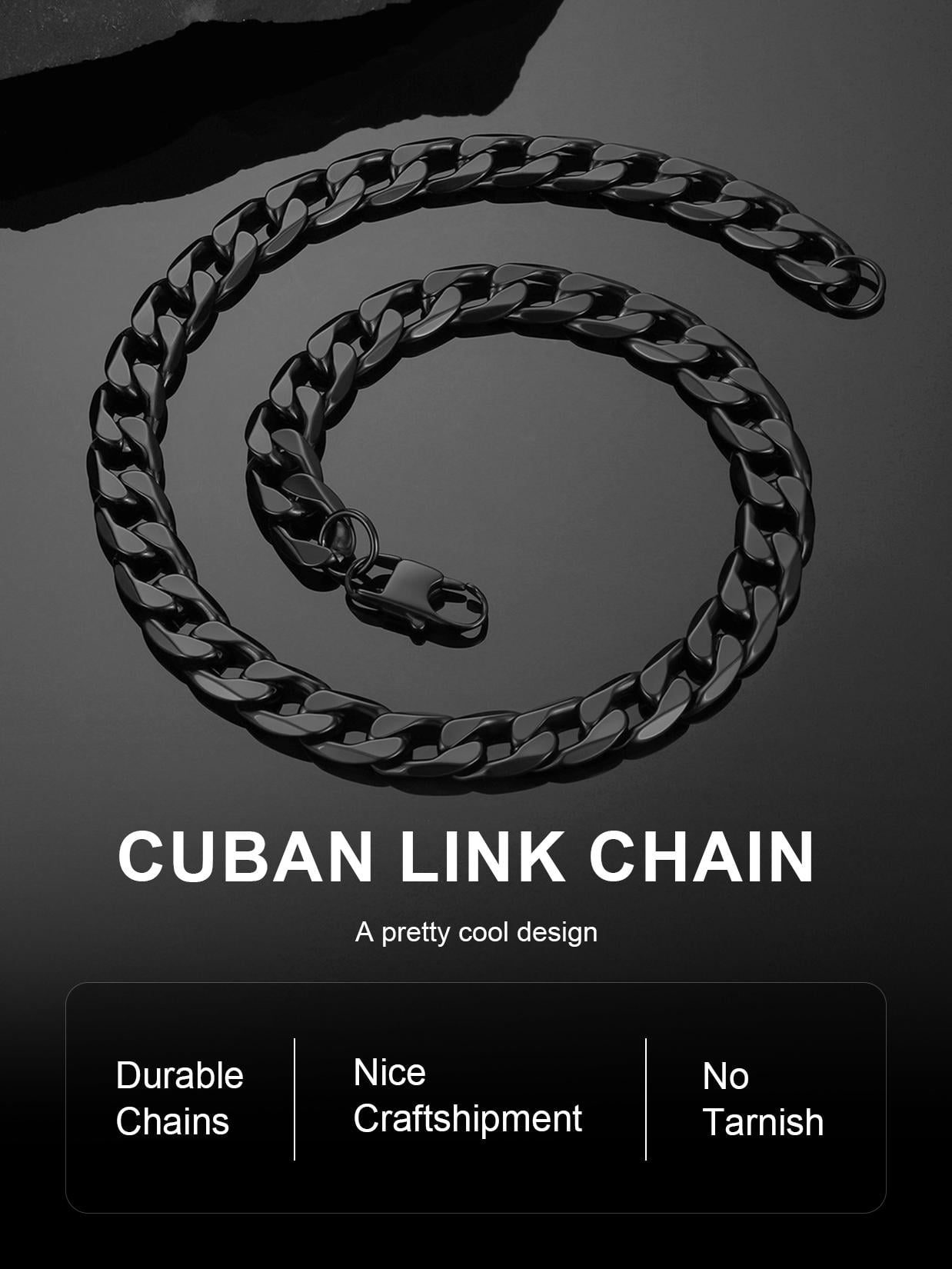 ChainsProMax Mens Necklace 316L Stainless Steel Sturdy Curb Chain Necklace Hip Hop Jewelry Gift