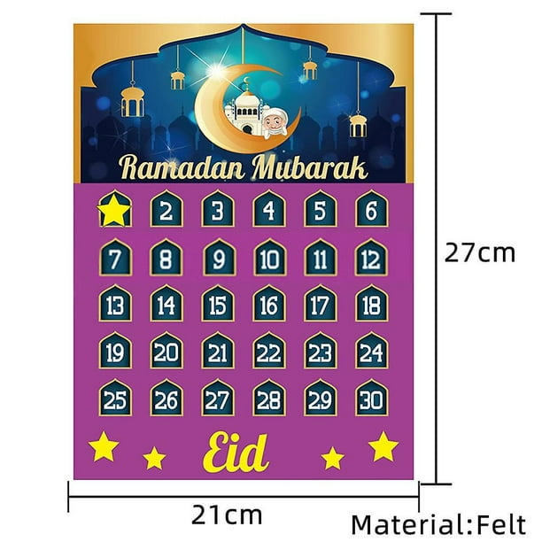 2 Pack Ramadan Chocolate Calendar 30 Days Countdown to Eid Al-Fitr