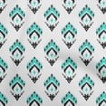 thumbnail image 1 of oneOone Viscose Jersey Turquoise Green Fabric Asian Ikat Fabric For Sewing Printed Craft Fabric By The Yard 60 Inch Wide, 1 of 4