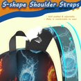 thumbnail image 5 of Basketball and Fire Black Pattern 17" Waterproof Oxford School Backpacks for Teens, S-Shape Padded Straps, for School, Travel, Hiking, Camping, 5 of 5