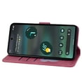 thumbnail image 4 of SaniMore Magnetic Wallet Case for Google Pixel 6A [RFID Blocking] Card Holder, Cartoon Embossing PU Leather Kickstand & Wrist Strap Shockproof Shell for Google Pixel 6A Girls Women, Red, 4 of 6