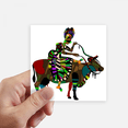 thumbnail image 1 of Cow Ride China Minority Dressing Totem Sticker Square Waterproof Stickers Wallpaper Car Decal, 1 of 1