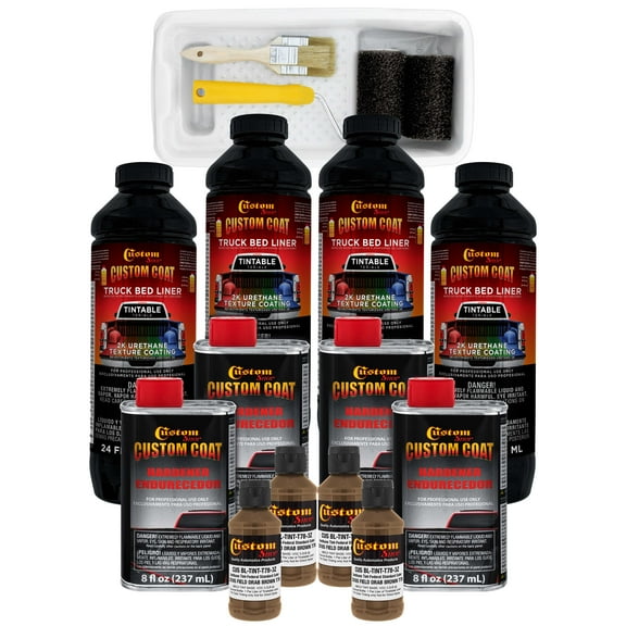 Custom Coat 33105 Field Drab Brown T78 Urethane Roll-On, Brush-On or Spray-On Truck Bed Liner, 1 Gallon Kit with Roller Applicator Kit