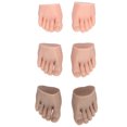 thumbnail image 1 of Juego de 3 pares de modelos de pie falso para práctica de tatuajes, silicona suave, exhibición de entrenamiento para decoración de uñas, modelo de medio pie, 1 of 14