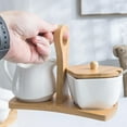 thumbnail image 3 of And Creamer Set With Lid & Spoon Ceramic Cream Jug And With Wood Handle Coffee Serving Set Hy, 3 of 5