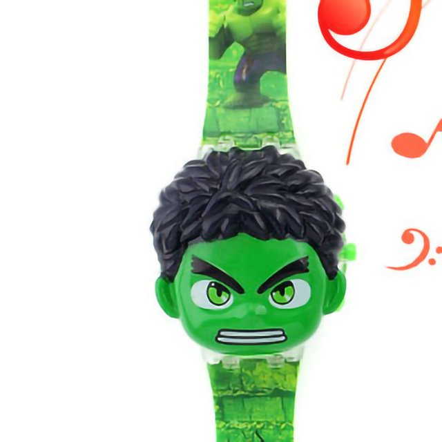 Reloj con pantalla digital de juguete, luz de dibujos animados, Musical, plástico, reloj eléctrico para niños, juguete tipo A