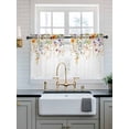 thumbnail image 2 of Spring Floral Tier Curtains 36 Inch Length,Sheer Curtains for Bedroom Living Room Window Watercolor Leaves Wildflower Pastoral Rod Pocket Drapes Kitchen Curtains Small Half Window 27.5"x36" 2 Panels, 2 of 6
