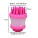 thumbnail image 2 of Cepillo de baño multifuncional para mascotas para lavado de perros y gatos, peine de silicona para masaje de cabello suave con dispensador de champú (rojo), 2 of 7