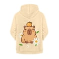 thumbnail image 2 of chaqlin Cartoon Capybara Hoodies for Girls 6-7 Trendy Full-Zip Sweatshirts Kids Long Sleeve Hooded Jacket Fall Winter Fashion Outerwear with Pockets, 2 of 7
